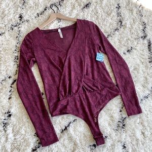 Free People Long Sleeve Body Suit Medium